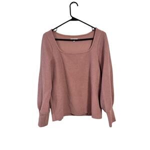 Madewell Square Neck Pink Sweater Size Large Viscose Blend